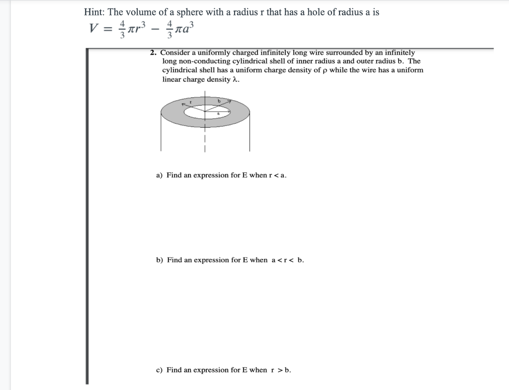 Solved Hint: The volume of a sphere with a radius r that has | Chegg.com