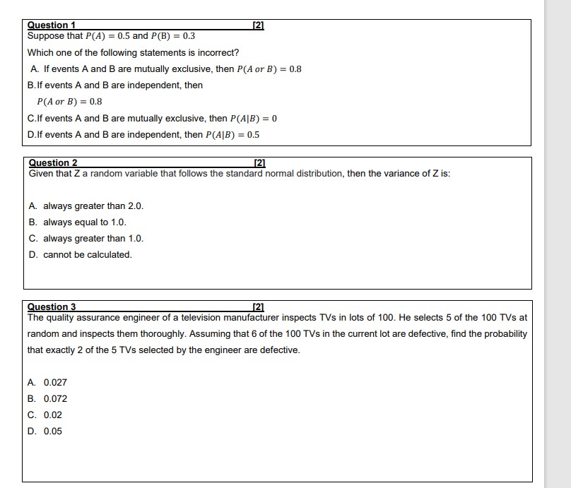 Solved B) Consider The Following Probability Distribution | Chegg.com