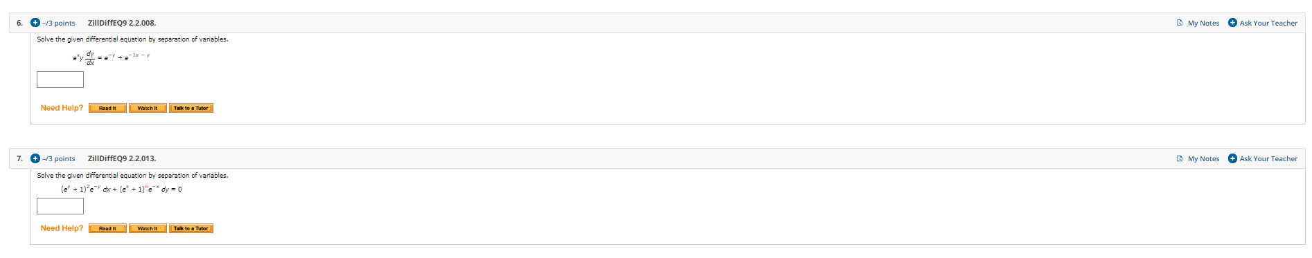 Solved SOLVE THESE TWO DIFFERENTIAL equations BY EXACT | Chegg.com