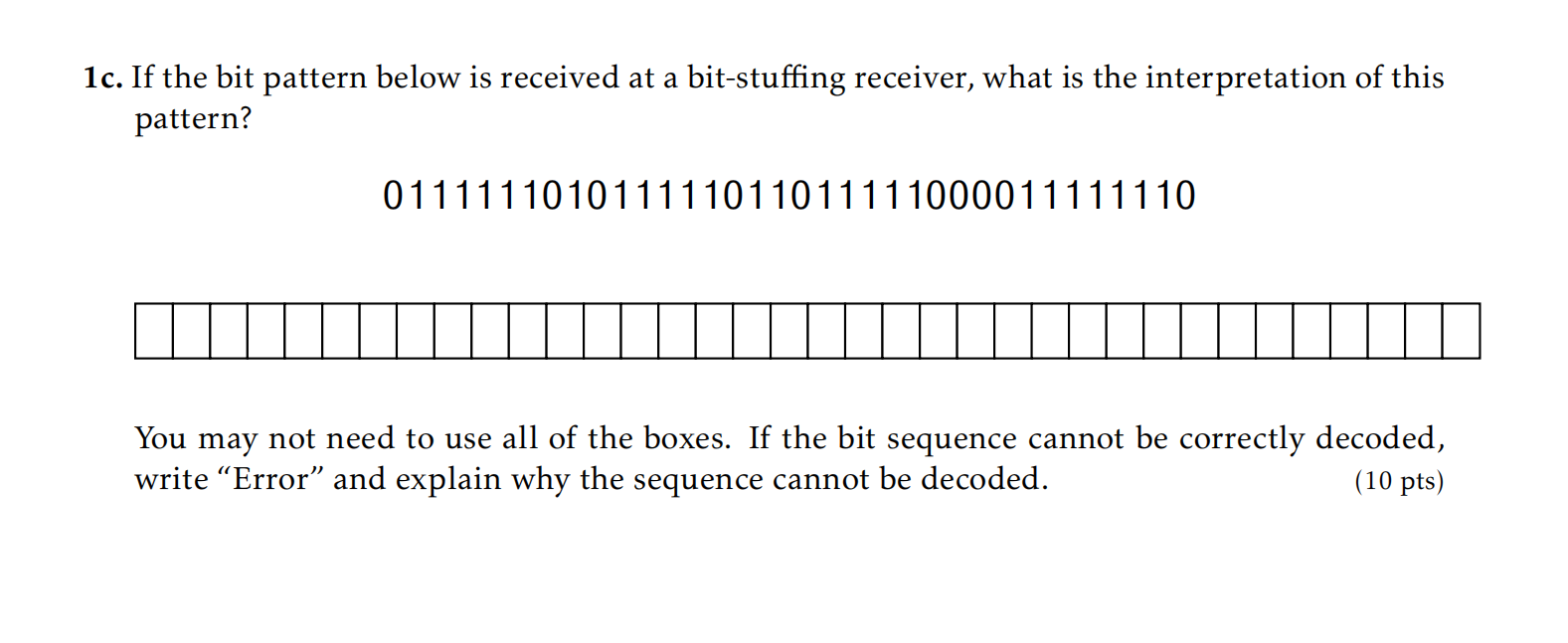 Solved 1c. If the bit pattern below is received at a | Chegg.com