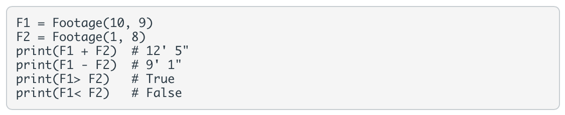 Solved Create a class called Footage which has two | Chegg.com