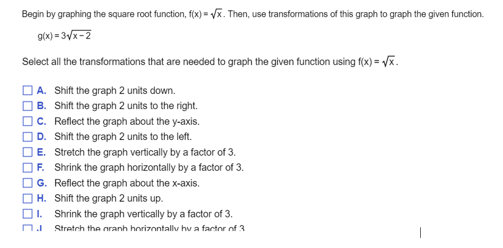 Solved Select All The Transformations That Are Needed To Chegg Solved Select All The Transformations That Are Needed To Chegg