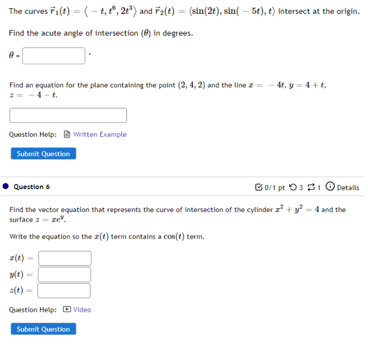 Solved The Curves R1 T −t T6 2t3 And