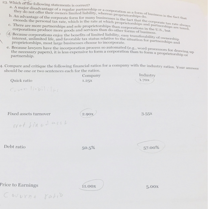 Solved 23. Which of the following statements is correct? a.