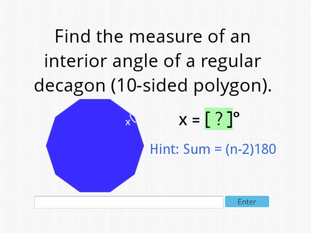 Solved Find The Measure Of An Interior Angle Of A Regular