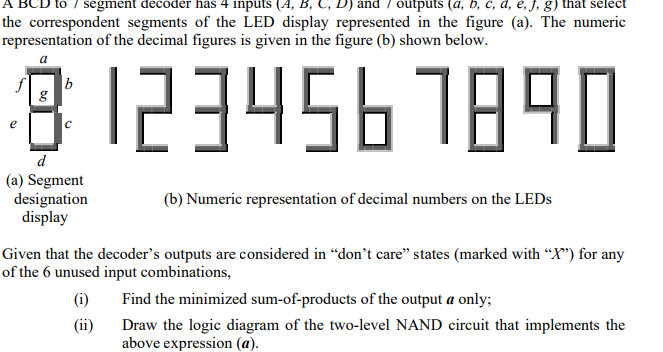 Solved / segment decoder has 4 inputs (A, B, C, D) and / | Chegg.com
