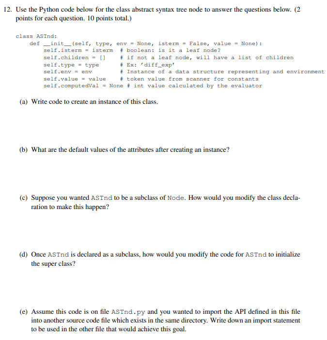 Use the Python code below for the class abstract | Chegg.com