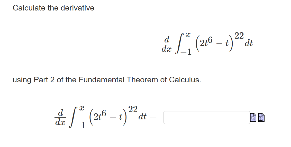 Solved using Part 2 of ﻿the Fundamental Theorem of | Chegg.com