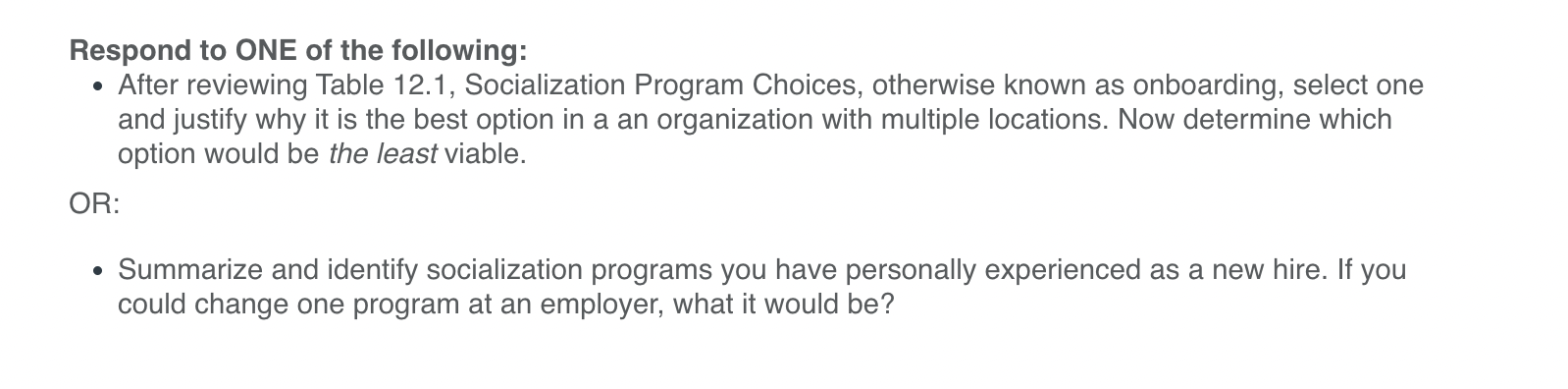 Solved Respond to ONE of the following: - After reviewing | Chegg.com