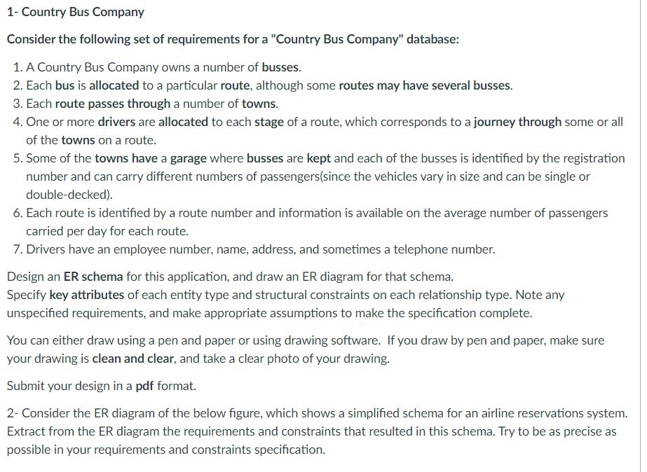 Solved 1- Country Bus Company Consider The Following Set Of | Chegg.com