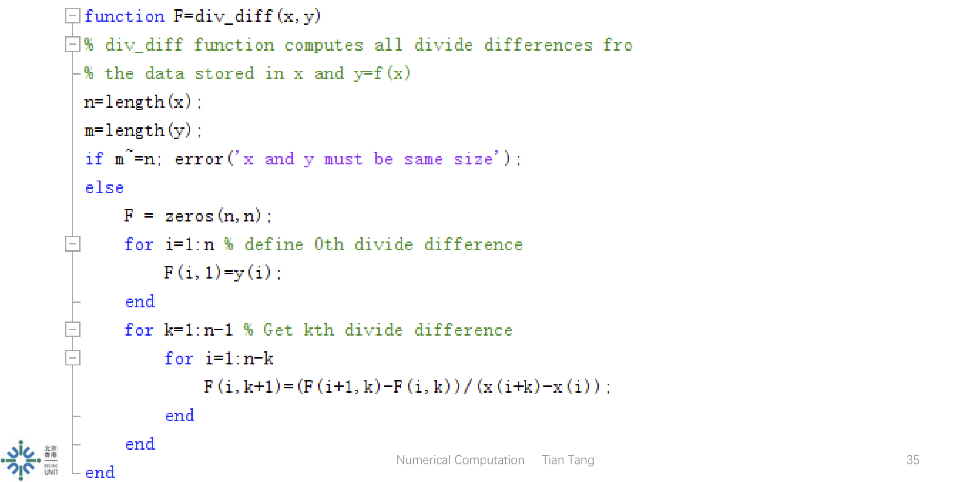 Solved 2. Combine the Matlab function div_diff and | Chegg.com