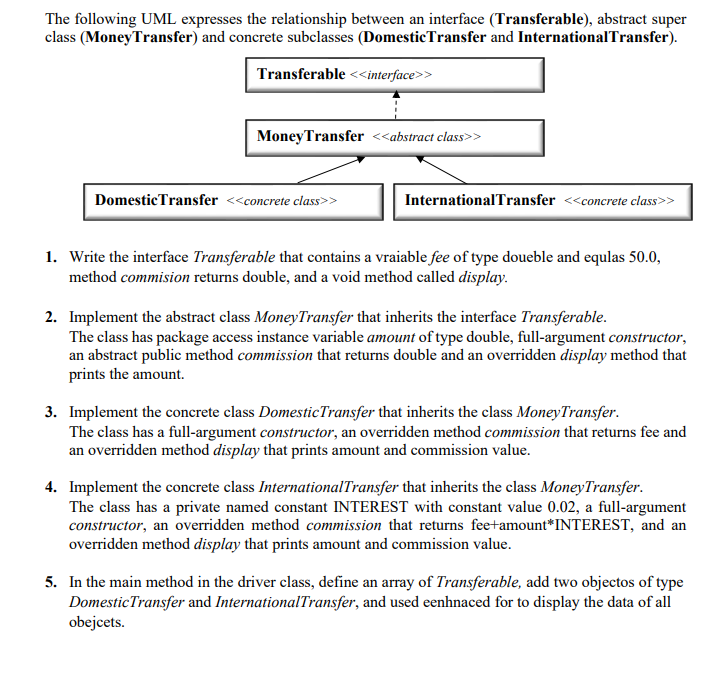 Solved The following UML expresses the relationship between | Chegg.com
