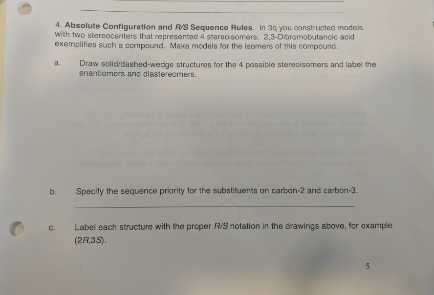 Solved 4. Absolute Configuration And R/s Sequence Rules. In | Chegg.com