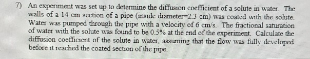 Solved 7) An Experiment Was Set Up To Determine The 