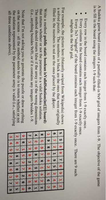 Solved A Sudoku Game Board Consists Of A Partially filled in Chegg