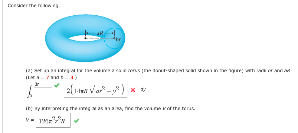 Solved Consider The Following A Set Up An Integral For