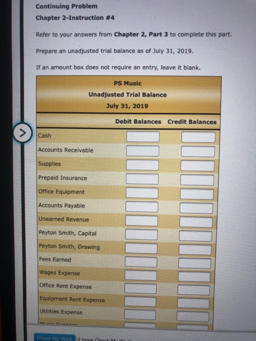Continuing Problem Chapter 2-Instruction #3 Post the | Chegg.com