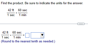 Solved Find the product. Be sure to indicate the units for | Chegg.com