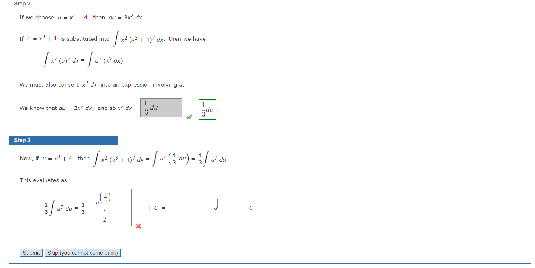 solve x 4 2 3 x 4 3 0 using substitution u