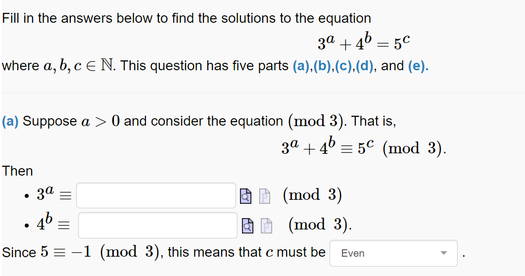 Solved Fill in the answers below to find the solutions to | Chegg.com