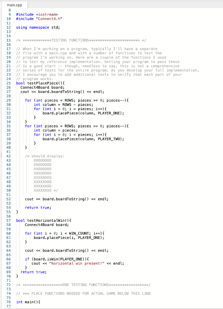 Solved PLz help WIth .cpp and .h in C++: I need to complete | Chegg.com