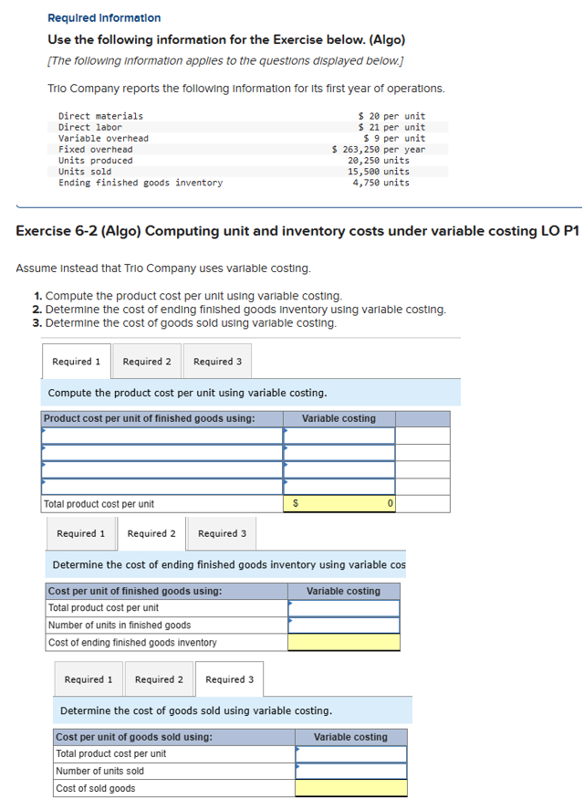 Solved Required InformationUse the following information for | Chegg.com