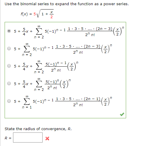 Solved Use The Binomial Series To Expand The Function As Chegg Com