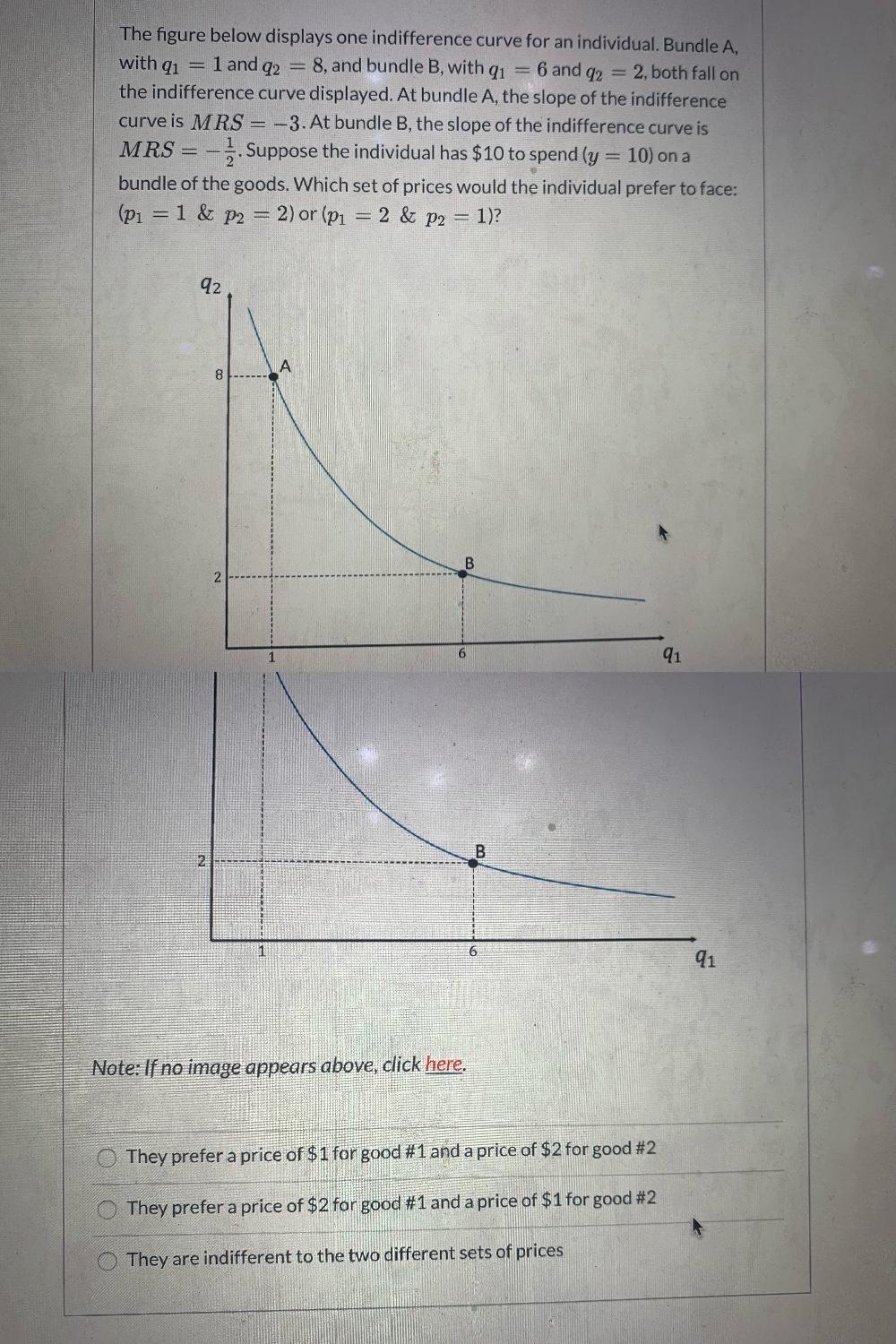 Solved The figure below displays one indifference curve for | Chegg.com