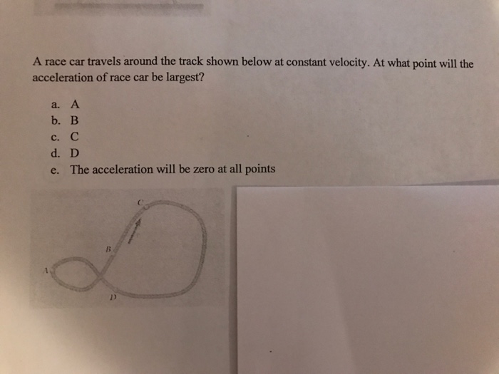 Solved A race car travels around the track shown below at