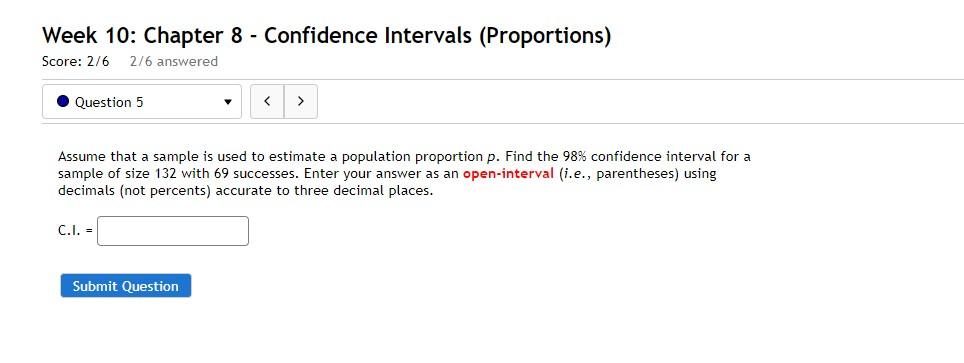 Solved Week 10: Chapter 8 - Confidence Intervals | Chegg.com