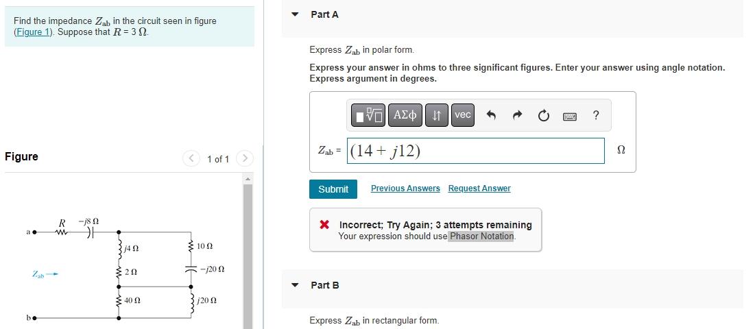 Solved Find The Impedance Zab In The Circuit Seen In Figure | Chegg.com