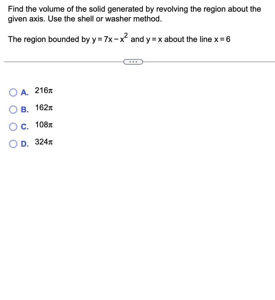 Solved Find the volume of the solid generated by revolving | Chegg.com