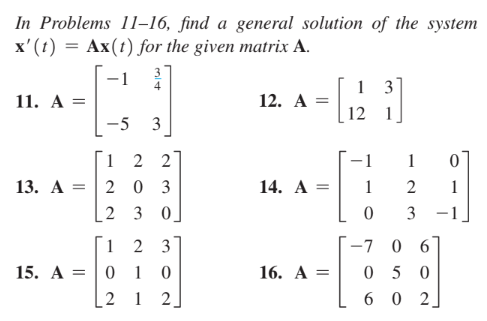 Solved In Problems 11–16, find a general solution of the | Chegg.com