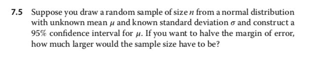 Solved 7.5 Suppose you draw a random sample of size n from a | Chegg.com