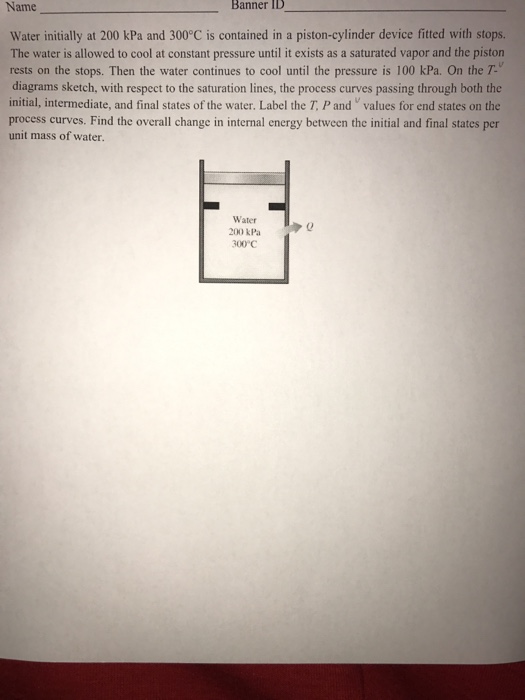 Solved Water initially at 200 kPa and 300 degree C is | Chegg.com