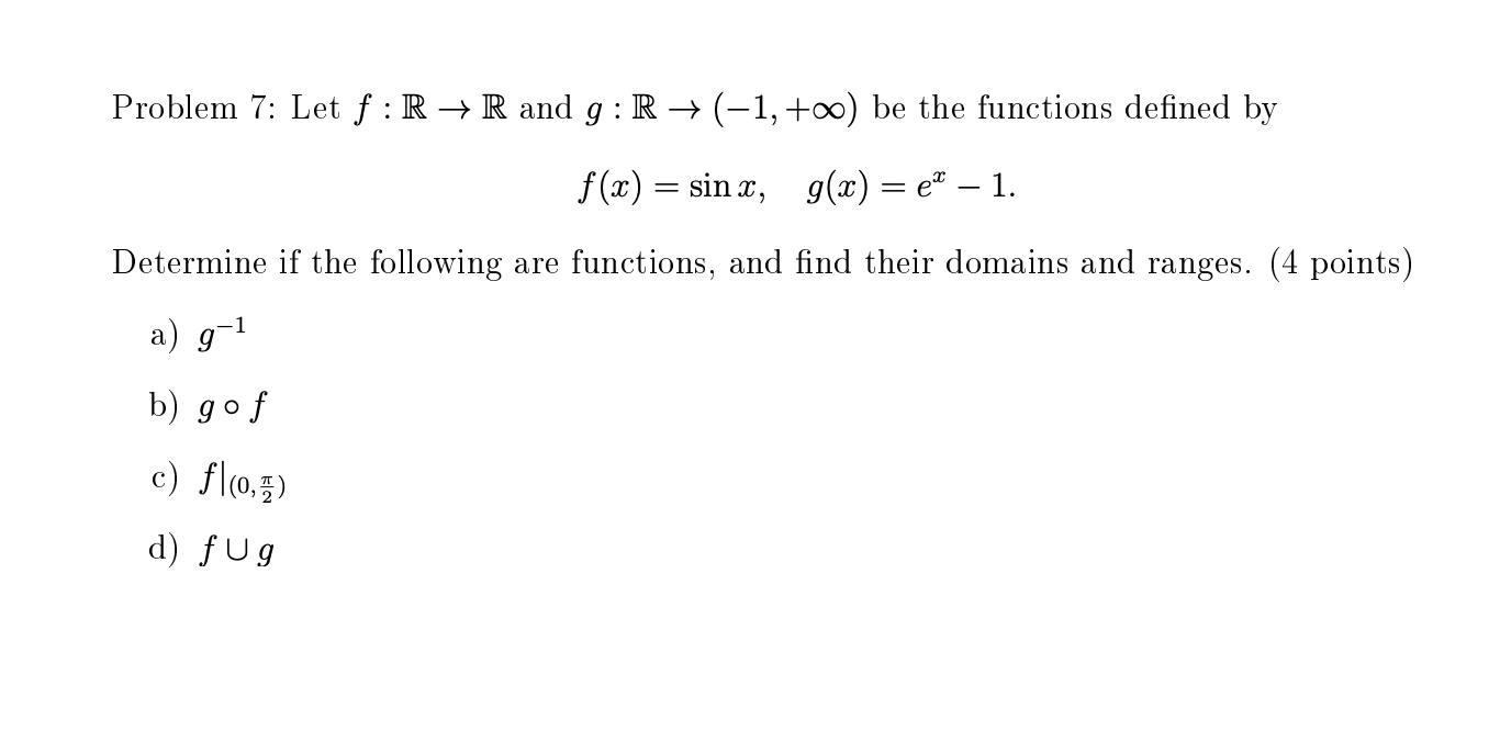 Solved Problem 7 Let F R → R And G R 1 00 Be The