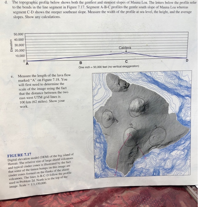 Solved D The Topographic Profile Below Shows Both The Chegg
