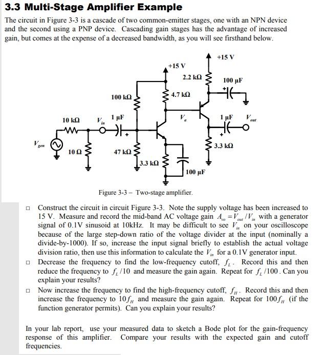 3.3 Multi-Stage Amplifier Example The Circuit In | Chegg.com