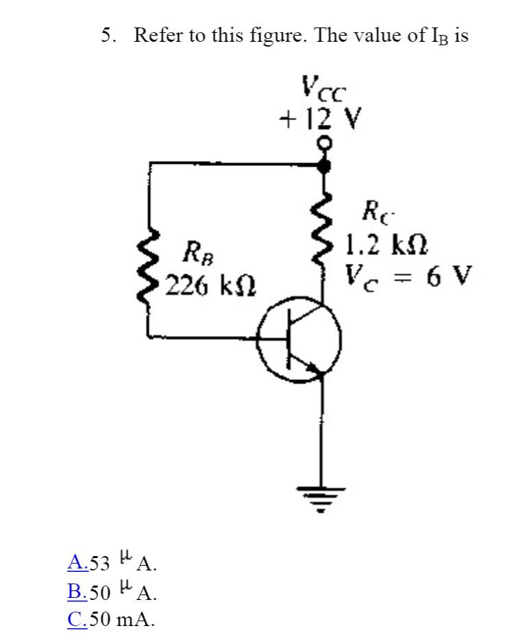 5 Refer To This Figure The Value Of Ib Is Vec 12 Chegg Com