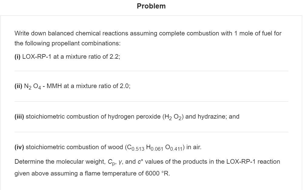 Solved Write down balanced chemical reactions assuming