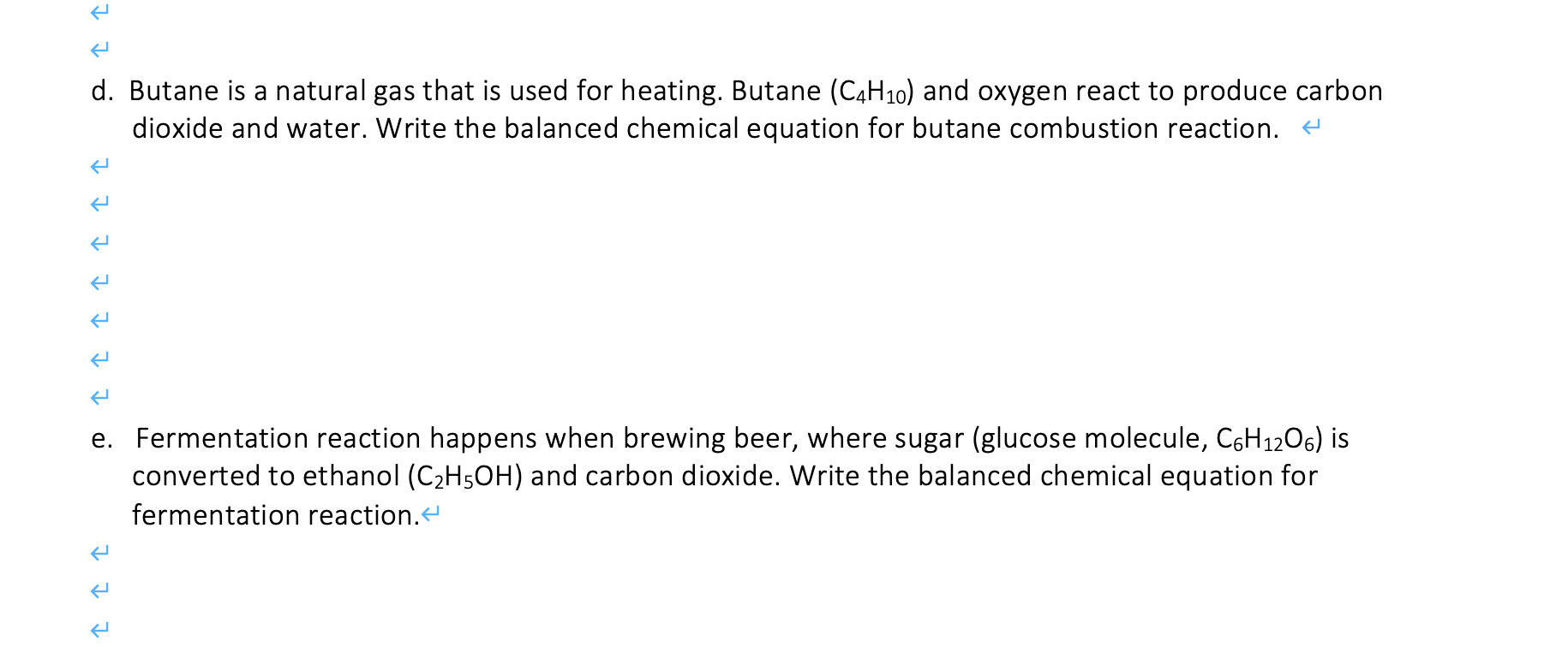 Solved 5 Write A Balanced Chemical Equation For Each Of