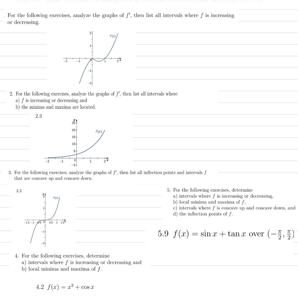 Solved For the following exercises, analyze the graphs of | Chegg.com
