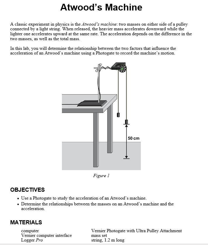 atwood machine experiment conclusion