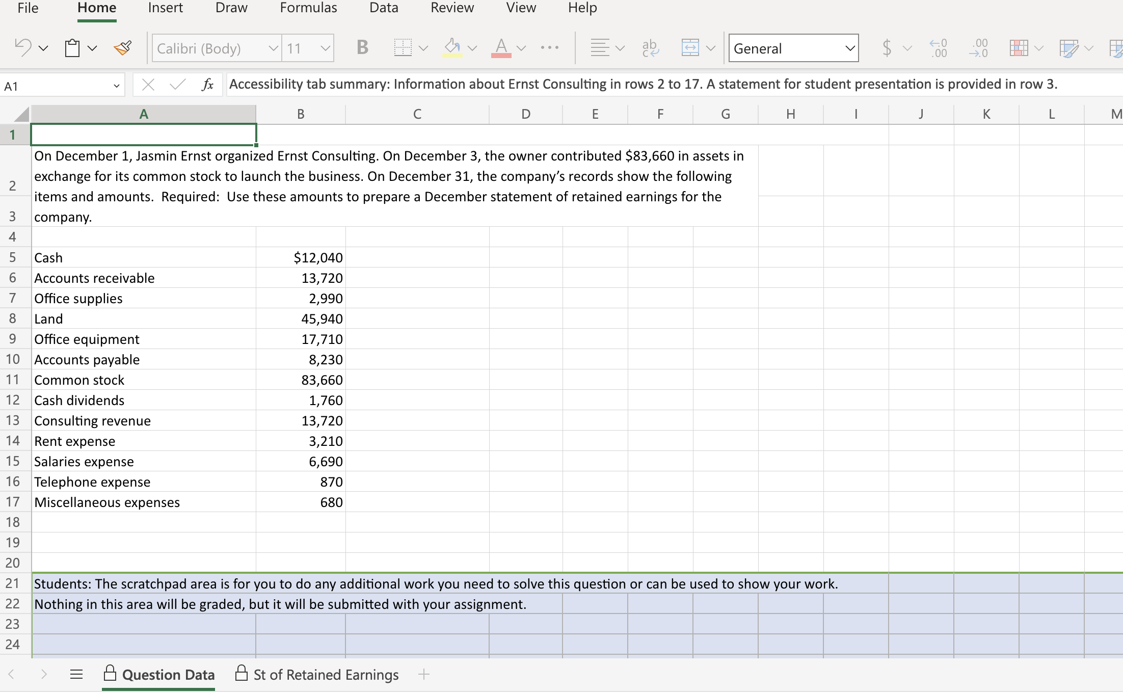 Solved File Home Insert Draw Formulas Data Review View Help | Chegg.com