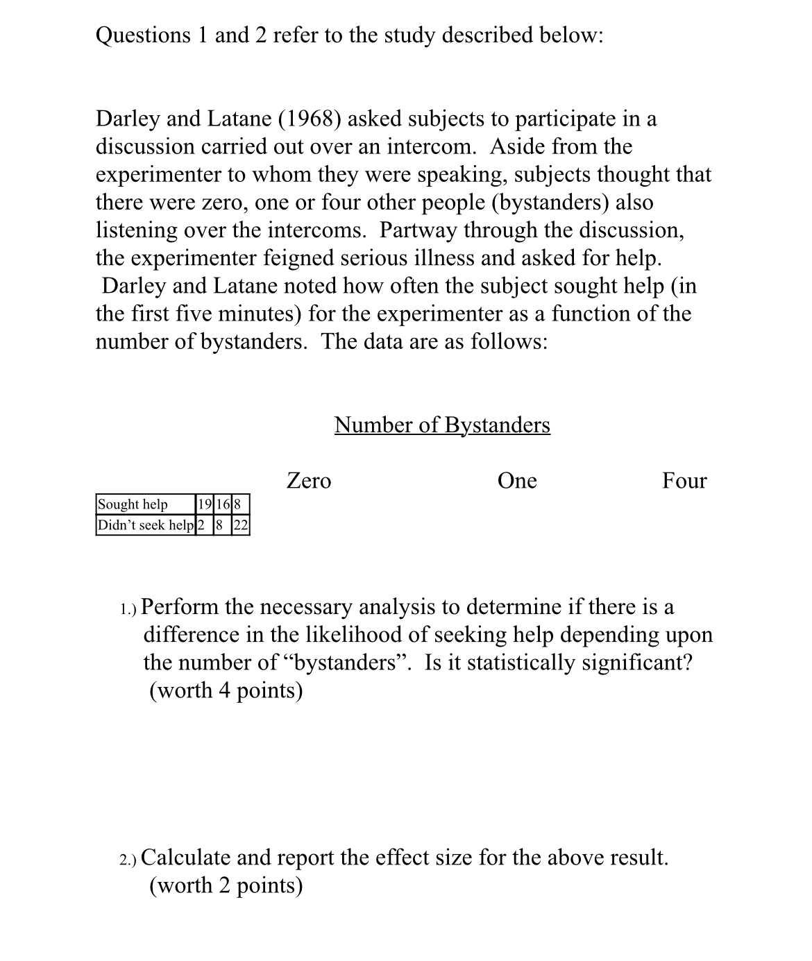 latane and darley 1968 experiment