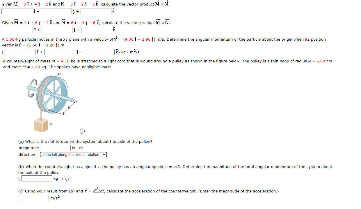 Given M 3 I 4 J 2 And 5 I 2 6 Calculate Chegg Com