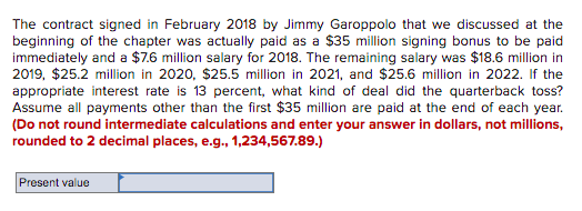 Solved The Contract Signed In February 2018 By Jimmy | Chegg.com