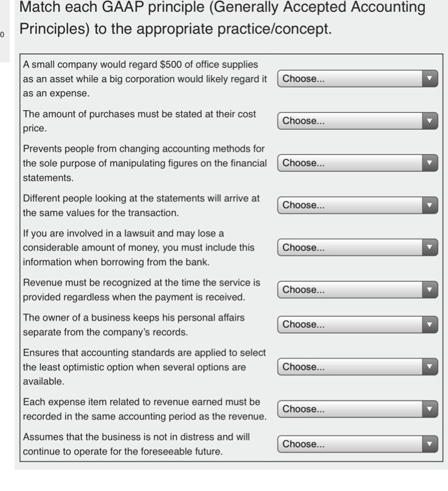 Solved Cost Principle Going Concern Principle