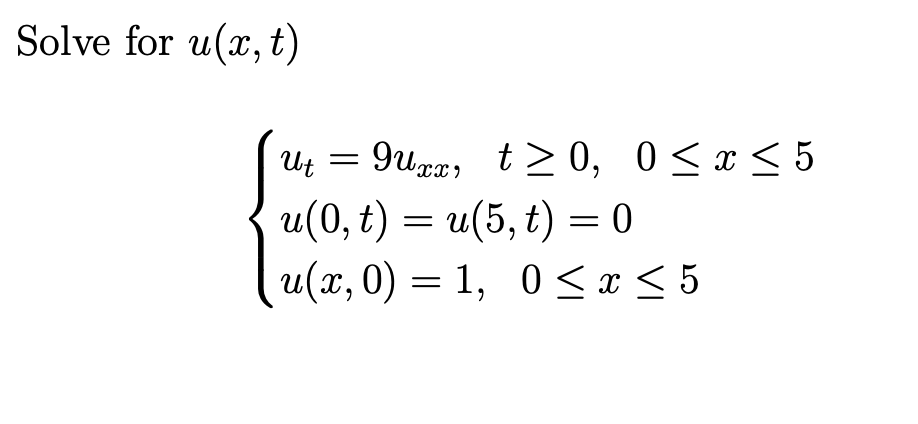Solved Solve for u(x,t) | Chegg.com