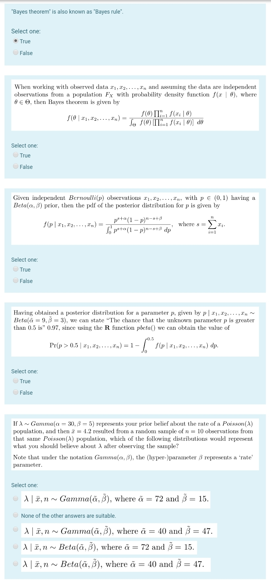 Solved Bayes Theorem Is Also Known As Bayes Rule Sel Chegg Com